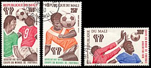 Mali C326-C328, CTO, World Cup Football Championship 1978