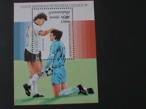 ​CAMBODIA-1996-SC#1503-WORLD CUP SOCCER-FRANCE'98 MNH S/S VF HARD TO FIND