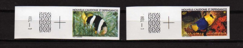 New Caledonia Nouvelle Caledonie C193-C194 Imperf MNH Fish Set 1984