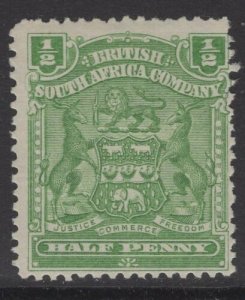 RHODESIA SG75a 1904 ½d YELLOW-GREEN MTD MINT 