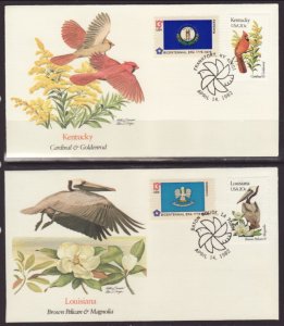 US 1953-2002 Birds and Flowers 1982 Fleetwood S/50 U/A FDC