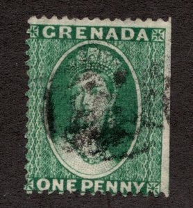 Sc 7A - Grenada - 1875 - One Penny - QV -  Used F -  superfleas - cv$9