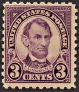 US 584 MNH VF 3 Cent Abraham Lincoln Perforated 10 Scarce! CV $60