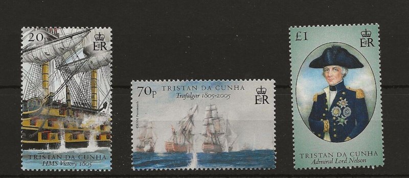 Tristan Da Cunha 2005 Trafalgar 2nd issue   set of 3 sg.846-8  MNH 