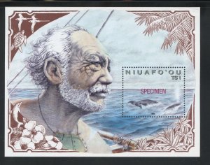 Niuafo'ou 133 MNH,  Whale (Specimen) Souvenir Sheet from 1990.