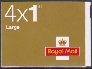 RB1 4 x 1st class Large stamps barcode booklet - Self Adhesive MINT/MNH - Cyl W1