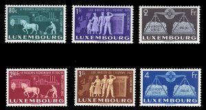 Luxembourg 272-277, $175, 1951 United Europe, never hinged