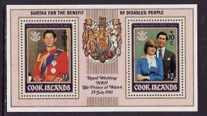 Cook Is.-Sc#B98a- id10-unused NH sheet-Royal Wedding-Princess Diana-semi-