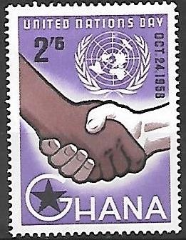 1958 United Nations, 2sh6d, mint hinged, Scott #38