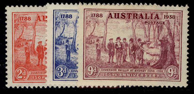 AUSTRALIA GVI SG193-195, complete set, M MINT. Cat £38. 