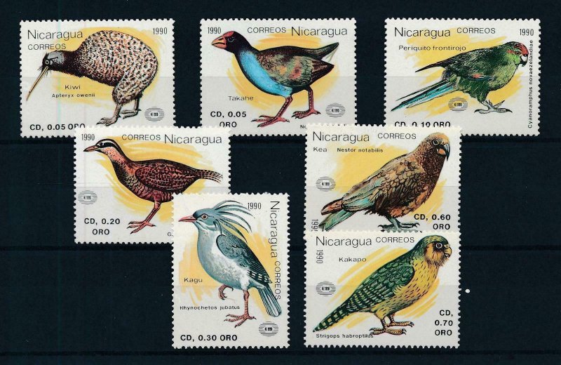 [103304] Nicaragua 1990 Birds vögel oiseaux New Zealand stamp expo  MNH