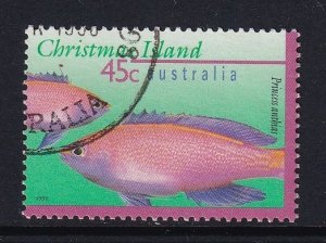 Christmas Island  #383  used  1996  fish  45c