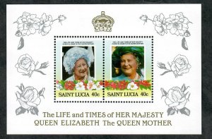 Saint Lucia 782a-b Life and Times of Queen Elizabeth MNH sheetlet