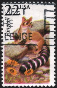 SC#2302 22¢ North American Wildlife: Ringtail (1987) Used