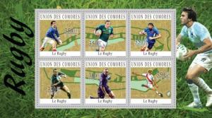 COMORES 2010 SHEET RUGBY SPORTS DEPORTES SERGE BLANCO JONNY WILKINSON cm10223a