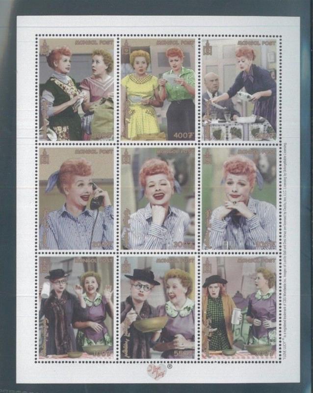 I LOVE LUCY Commemorative Mini Sheet - MONGOLIA Mint, NH - E30a