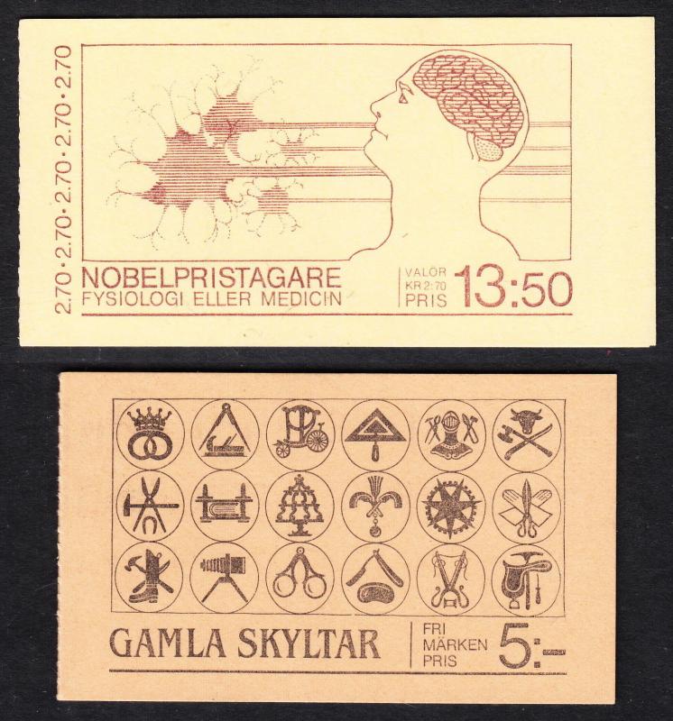 SWEDEN — SCOTT 1525a,1550a — 1984-85 BOOKLETS — MNH — SCV $9.00