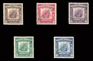 North Borneo #J50-54S (SG D85-89s) Cat£200, 1939 Postage Dues, set of five, ...