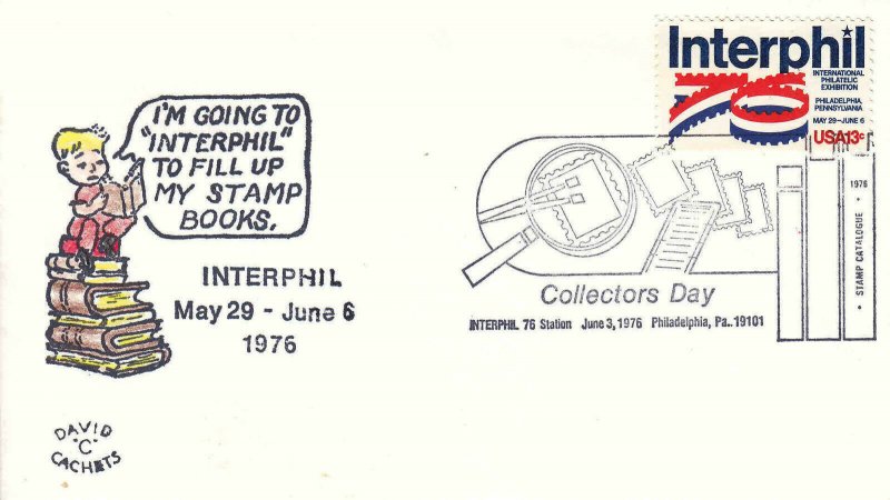 US Cover Sc# 1632 Interphil 76-canceled 6/3 Collectors Day w/cachet - US 8206