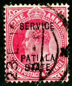 India- Convention States, Patiala, Scott #o21, Used