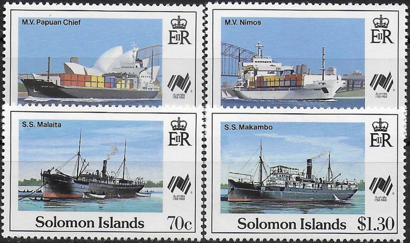 1988 Solomon Islands Sydpex stamp exhibition 4v. MNH SG. n. 626/29