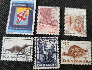 Denmark, 1976-96, various issues, animals & locations, used, SCV$4.40