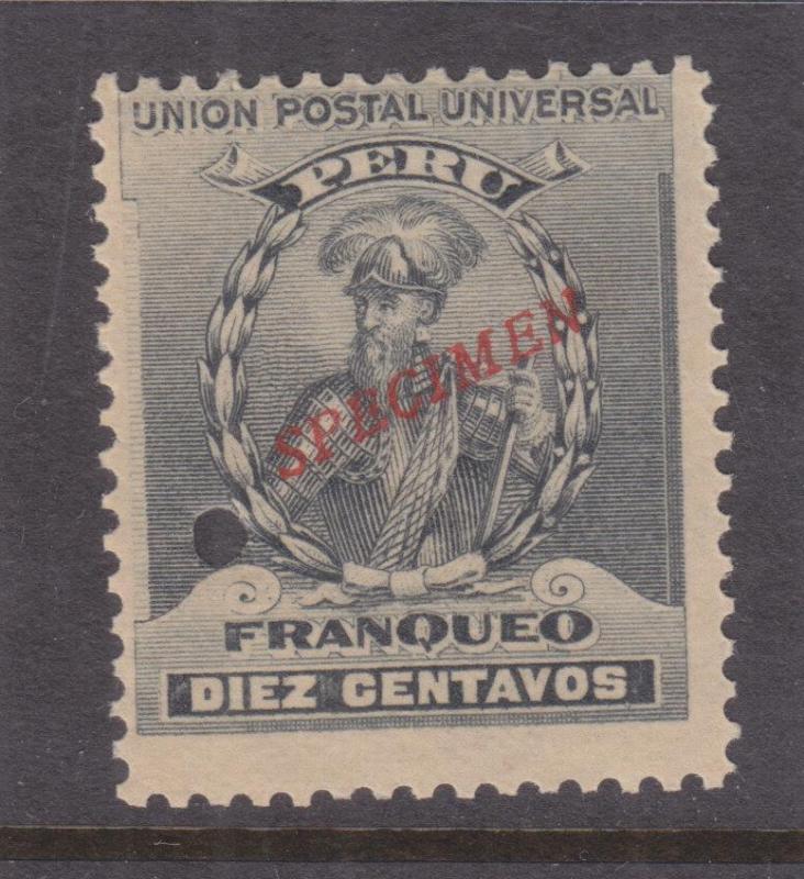 PERU, 1900 Pizarro 10c. Black, ABN Co. Proof, SPECIMEN, small punch hole, mnh.