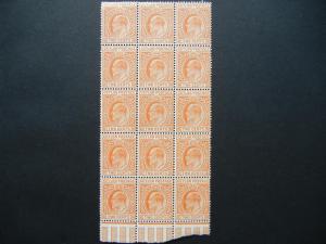 Ceylon 1911 KEVII 2c block of 15 mnh, SG 292