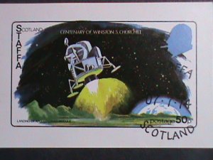 ​STAFFA-SCOTLAND-1974-CENTENARY OF SIR WINSTON CHURCHILL - IMPERF CTO S/S VF