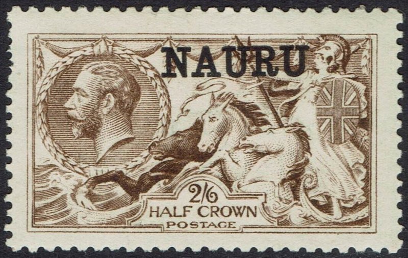 NAURU 1916 KGV SEAHORSES 2/6 DE LA RUE PRINTING