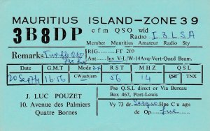 8573 Amateur Radio QSL Card  MAURITIUS ISLAND