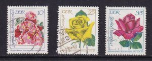 German Democratic Republic   DDR   #1383A-1383C used 1972  roses