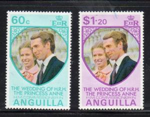 ANGUILLA #179-180  1973 WEDDING OF PRINCESS ANNE  MINT  VF LH  O.G  c