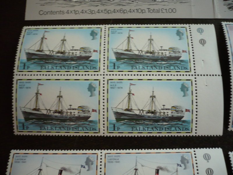 Stamps-Falkland Islands-Scott#260,262,264,265,269-MNH Set of 5 Booklet Panes