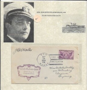 1936 Adm John Waller, USn USS Mahan to Cheyenne, WY (54456)