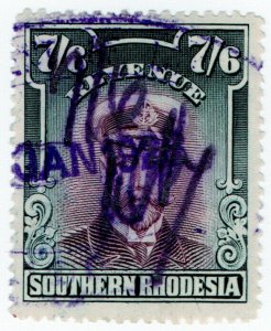 (I.B) Southern Rhodesia Revenue : Duty Stamp 7/6d