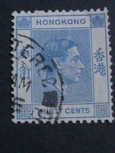 ​HONG KONG-1946 SC#161B-76 YEARS OLD-KING GEORGE VI- USED-VF-FANCY CANCEL RARE