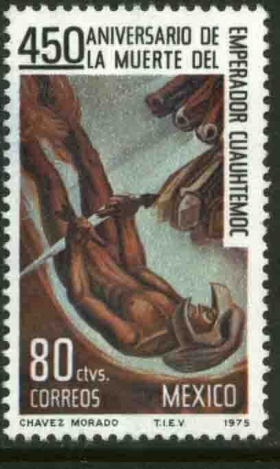 MEXICO 1143, 450th Anniv Death of Cuauhtemoc by Chavez Morado. MINT, NH. F-VF.