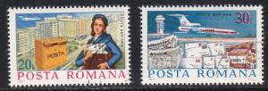 Romania # C213-214, Letter Carrier, Aircraft, Used CTO, 1/2 Cat.