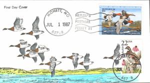 #RW54 Redhead Ducks Langer FDC