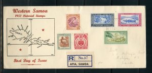 WESTERN SAMOA 1952 PICTORIALS REGISTERED FIRST FLIGHT COVER TO CANADA