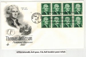 PROMINENT AMERICANS SERIES ARTCRAFT 1278A DULL GUM BOOKLET THOMAS JEFFERSON $60