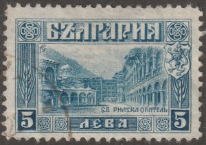 Bulgaria, stamp, Scott#169  used, hinged, 5, blue,