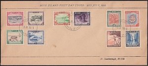 NIUE 1950 definitive set on locally printed commem FDC.....................A8838