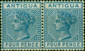 Antigua 1882 4d Blue SG23 Fine & Fresh LMM Pair