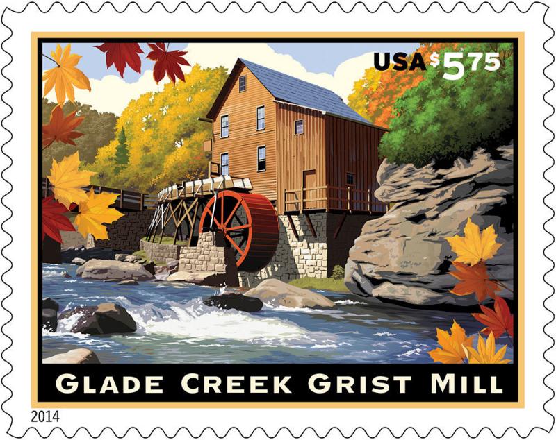 US 4927 Priority Mail Glade Creek Grist Mill $5.75 single (1 stamp) MNH 2014 