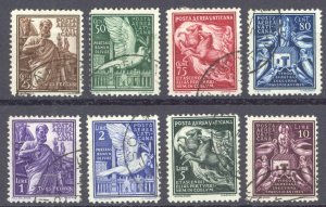 Vatican Sc# C1-C8 Used 1938 Air Post