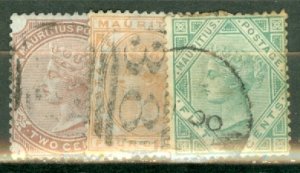 ID: Mauritius 59-61, 63, 66 used CV $51.75; scan shows only a few