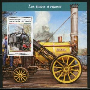 GUINEA  2018  STEAM TRAINS  SOUVENIR SHEET MINT NH