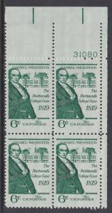 US 1380 Daniel Webster Plate Block MNH 